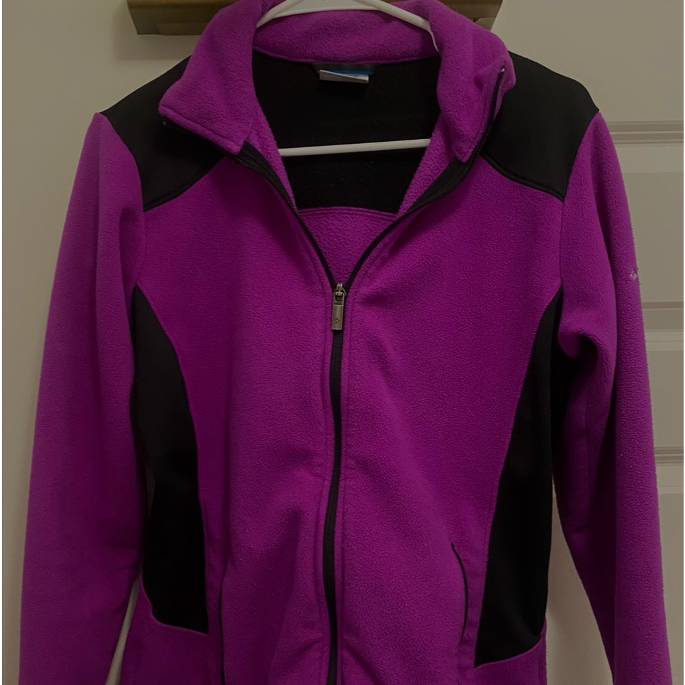 Women’s COLUMBIA Plum Purple Full Zip Light Fleece Jacket Sz Small